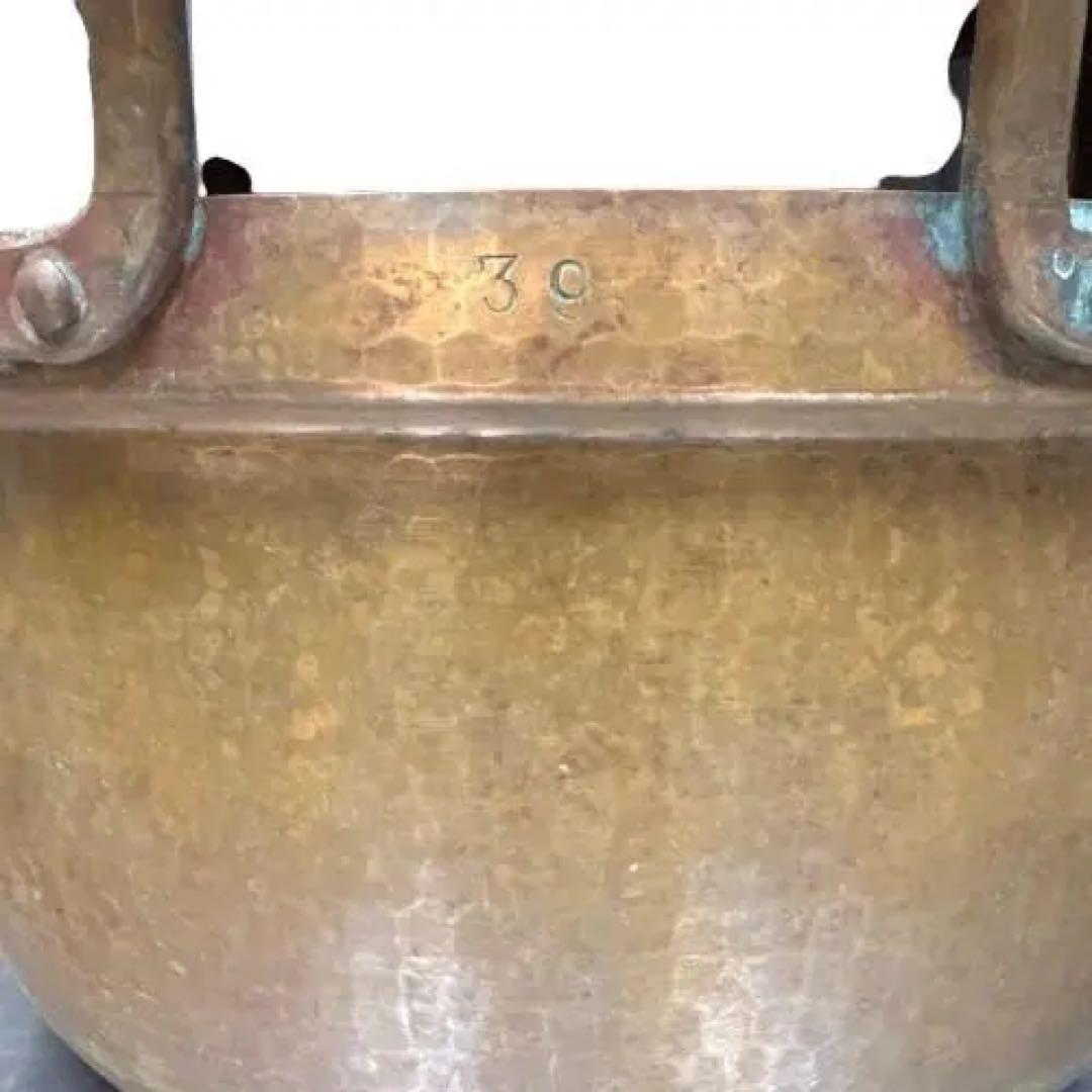 料理屋の業務用銅両手鍋 39センチ 銅鍋 プロ用