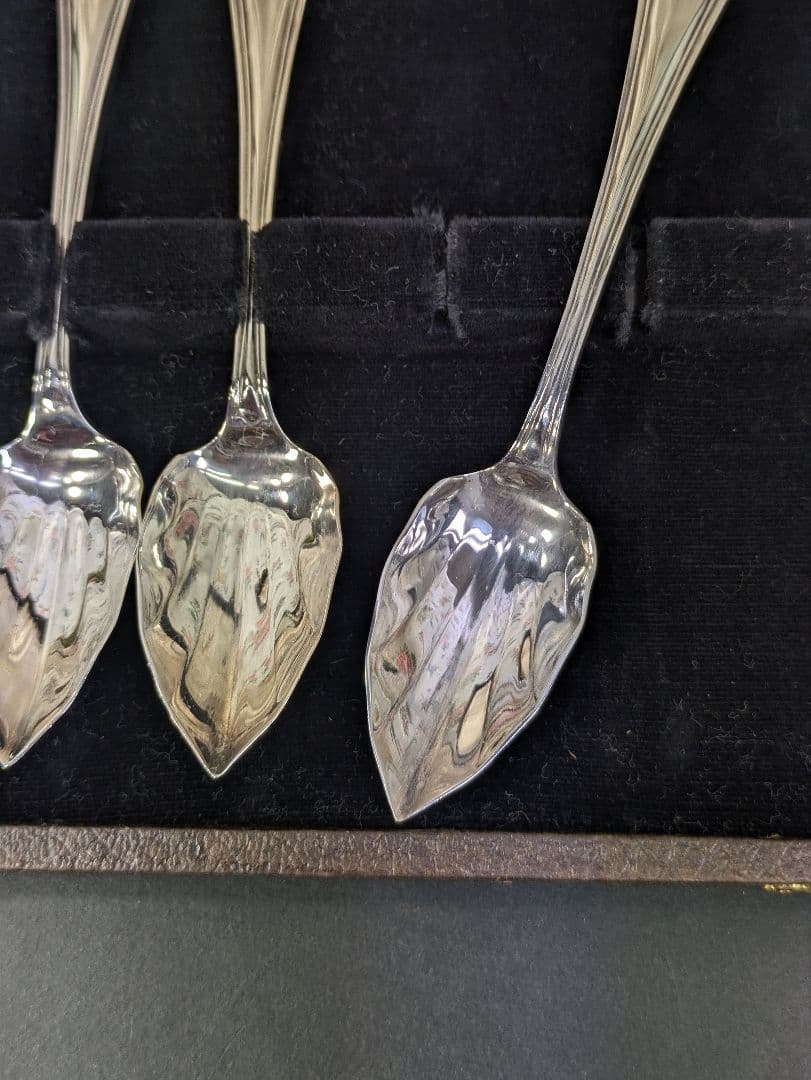 イギリス アンティーク シルバープレート スプーン ６本 ケース入り