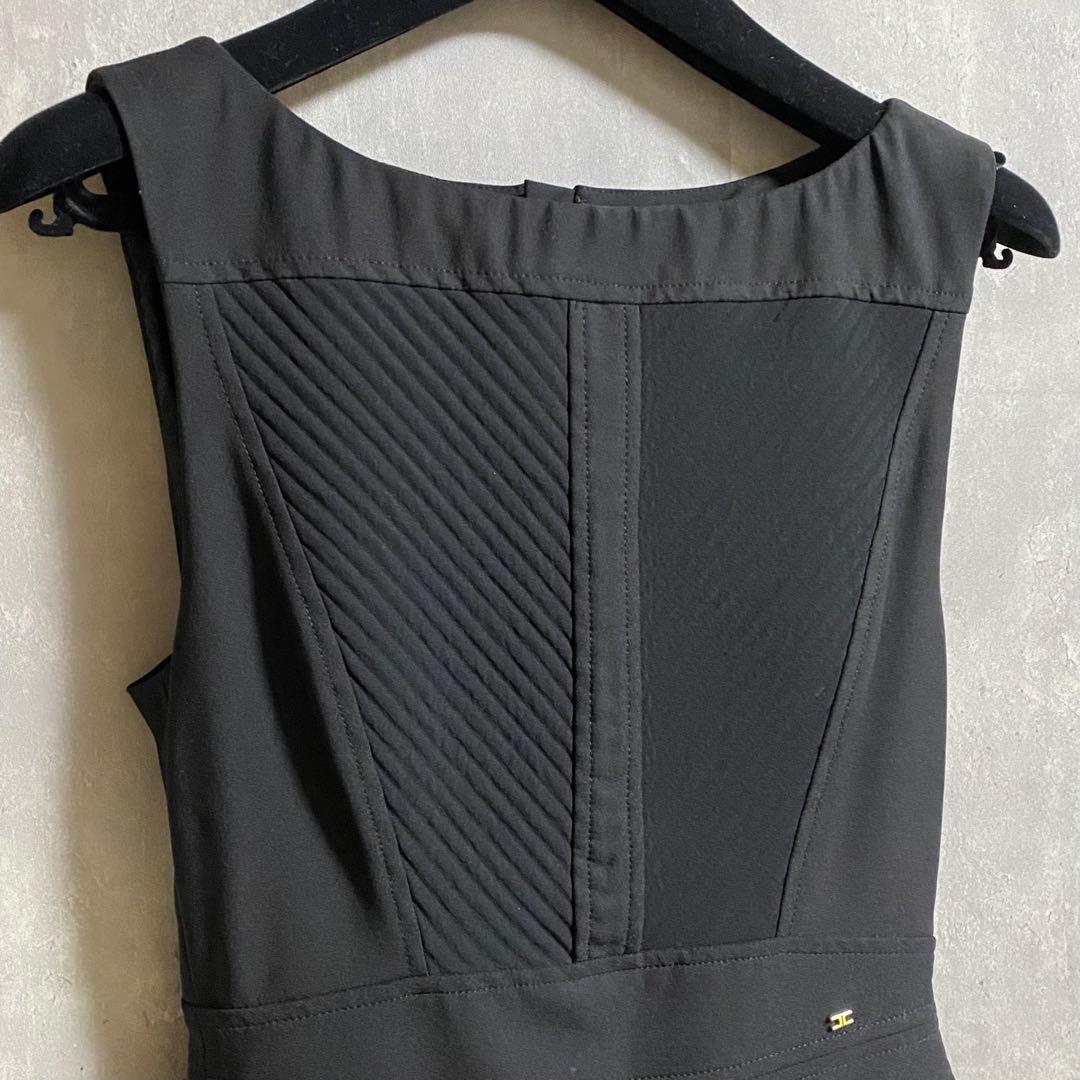 美品 エリザベッタフランキ ミニ丈 ノースリーブ ワンピース Aライン フレア