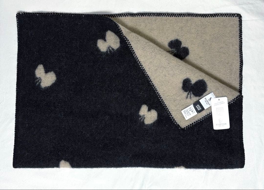 クリッパン× ミナペルホネン ウールブランケット ミニ ブラック