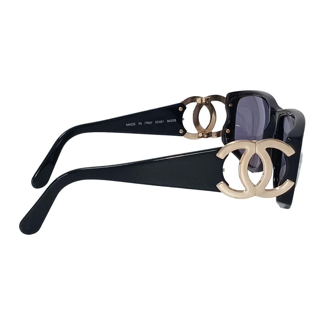 シャネル CHANEL サングラス ココマーク ブラック ゴールド ケース付
