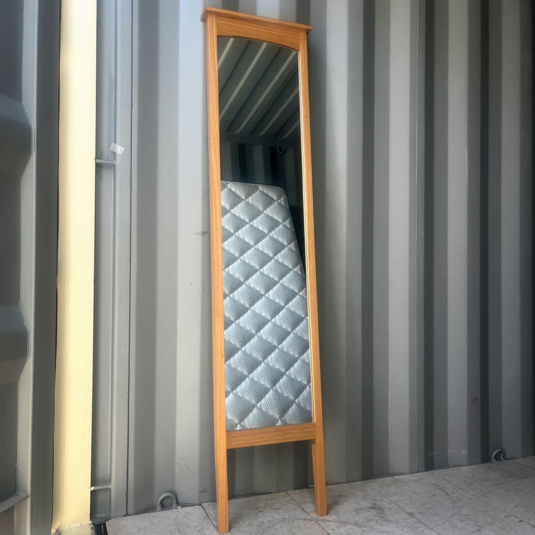 取付無料！ウニコ クラルスミニ 北欧風天然木ナチュラル壁掛けミラー 姿見✨