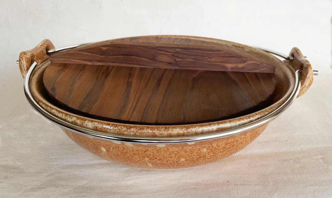 有田焼 土鍋 特大土鍋 尺1寸 33㎝ ツル付 木蓋付 安楽窯 業務用