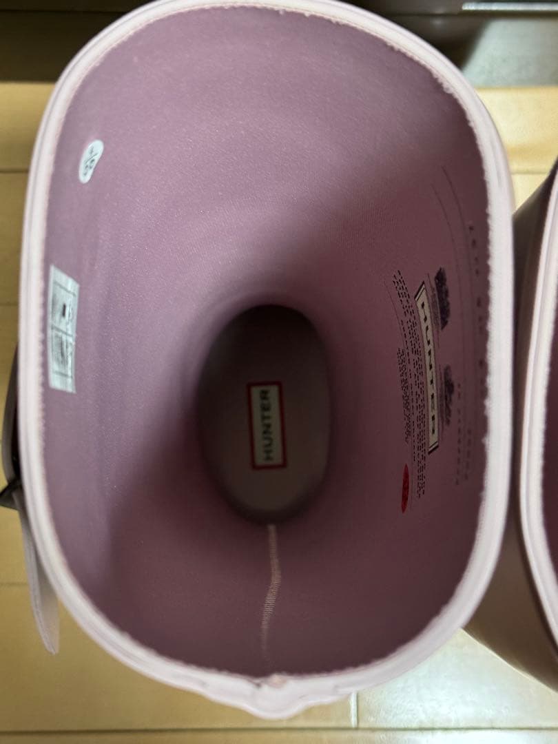 23cm HUNTER 薄いピンク　バックル付きロングブーツ