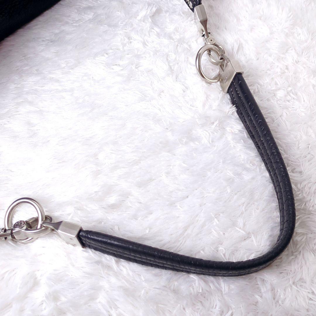 アニアリ aniary 2way ハーフムーン　トートバッグ レザー 黒 A4