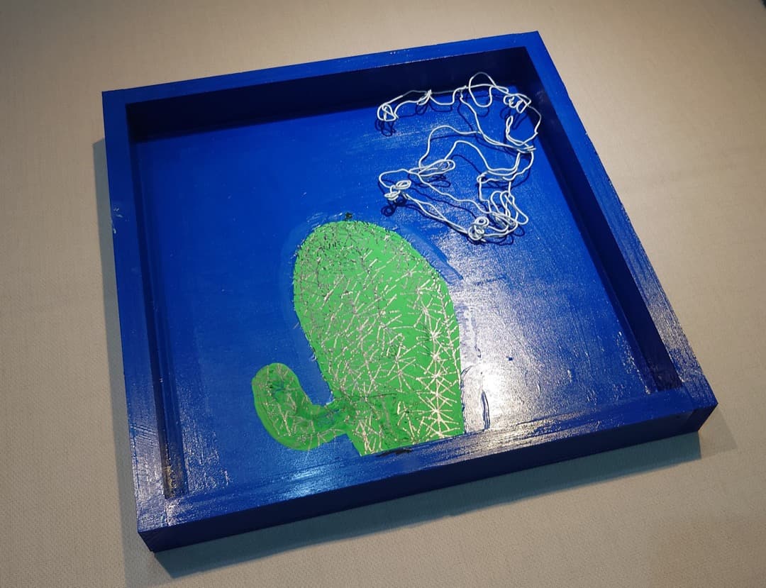 イラストレーター 田中靖夫 2023年 新作 針金アート スケボー 原画