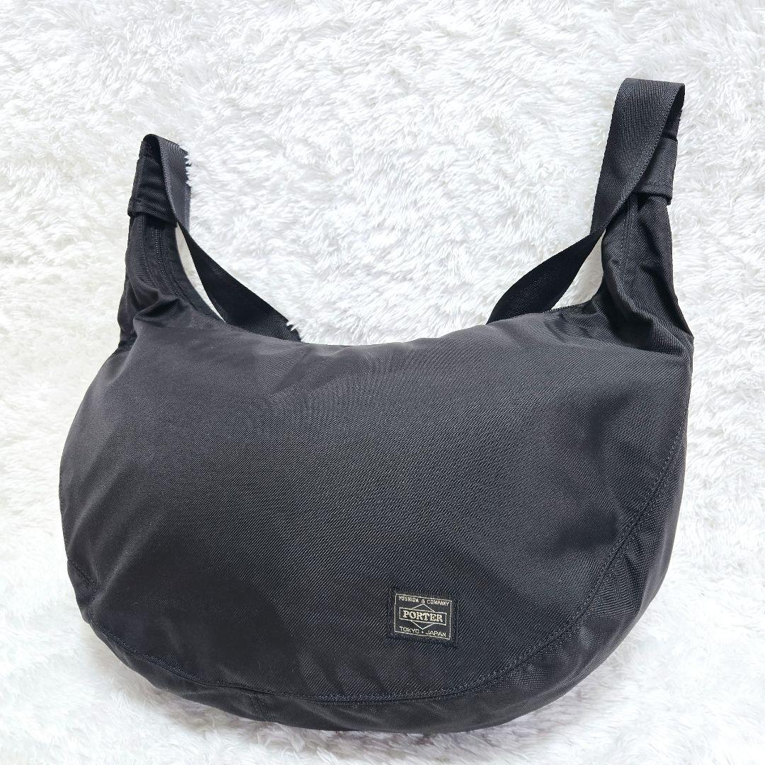 PORTER ポーター ハーフムーン ナイロン ショルダーバッグ 黒