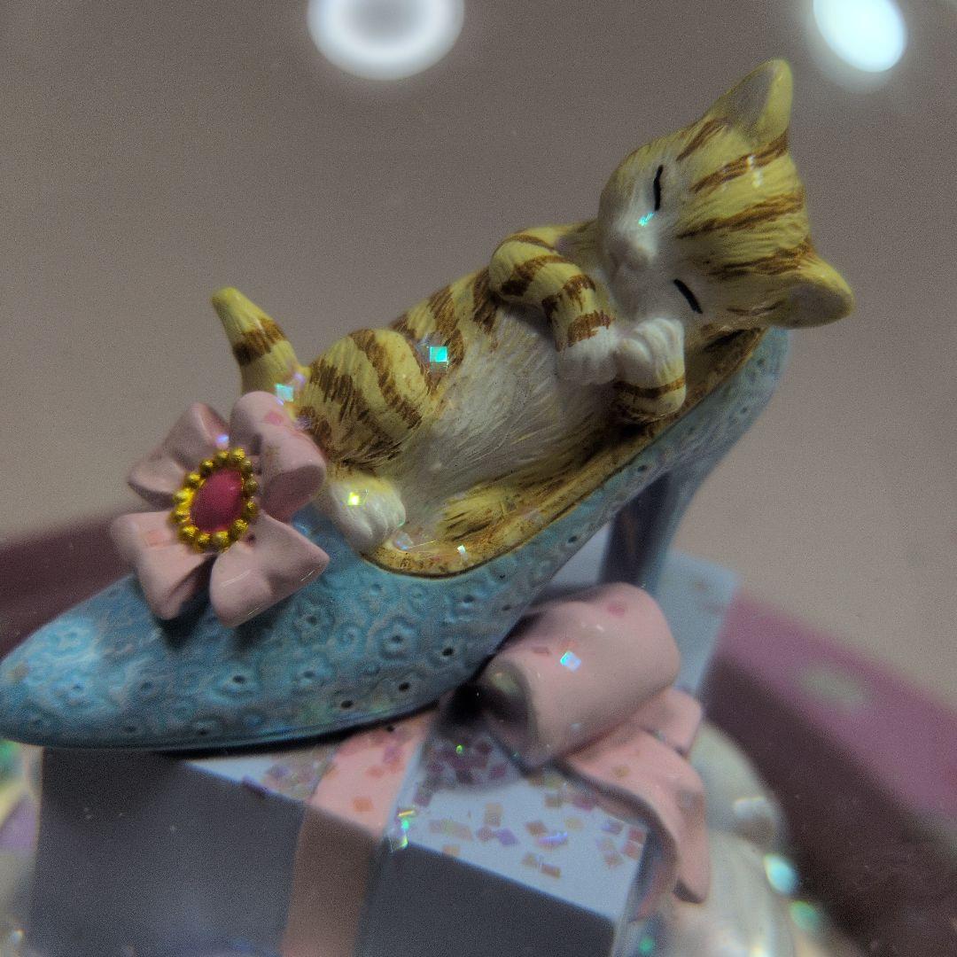 サンフランシスコ ミュージックボックス スノードーム 猫とプレゼント