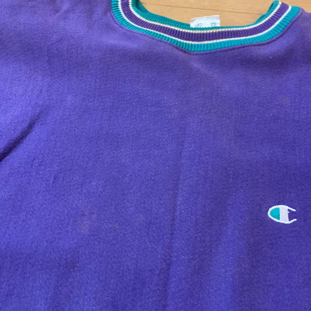 C*V様 XL パープル ターコイズ チャンピオン リバースウィーブ リブライン
