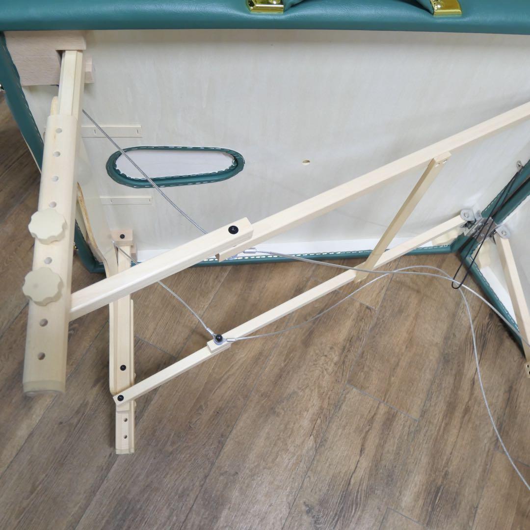 高田製作所　ベッド グリーン穴付きマッサージテーブル 折り畳み