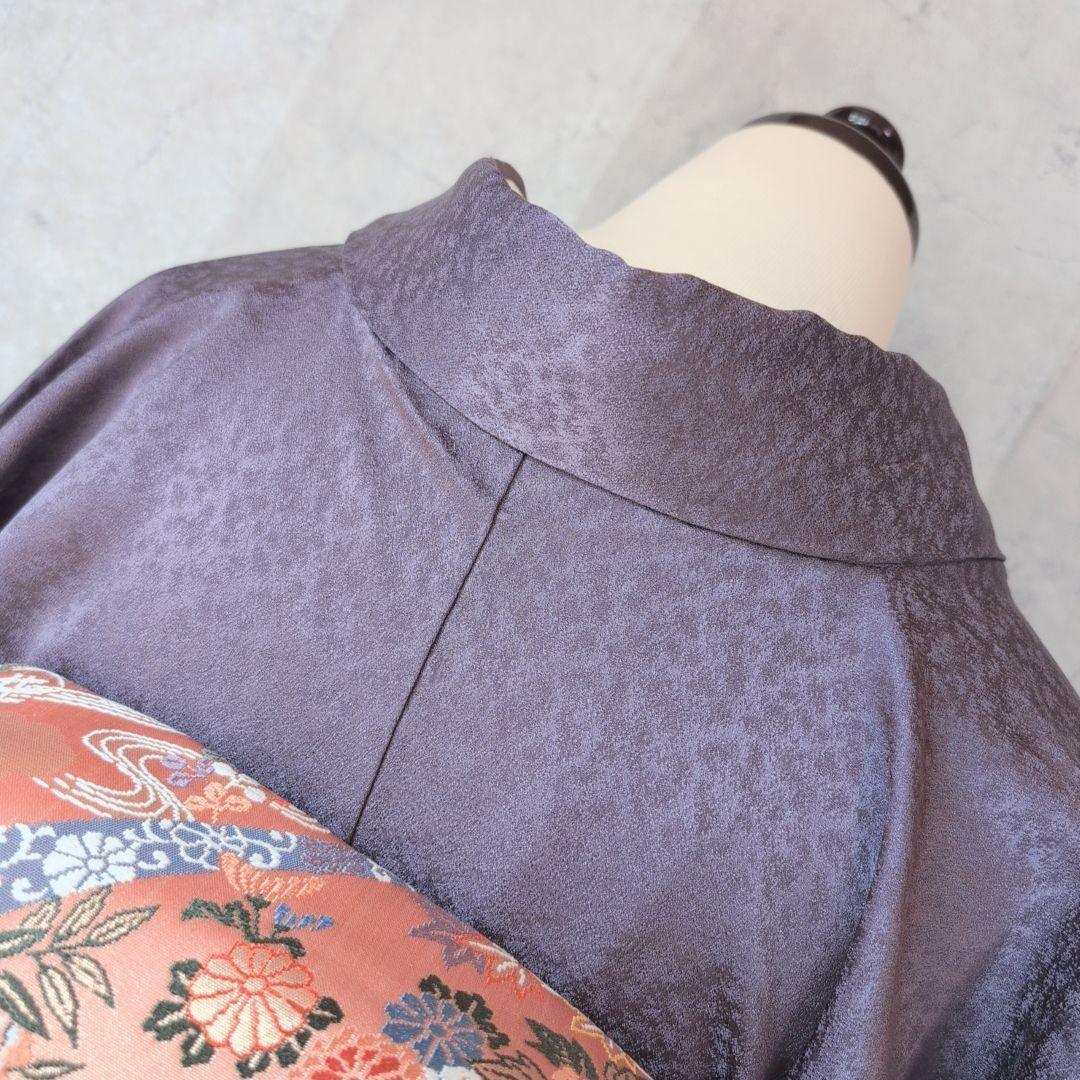 訪問着　フルセット　着物　付け下げ　正絹　絞り　紫　C2