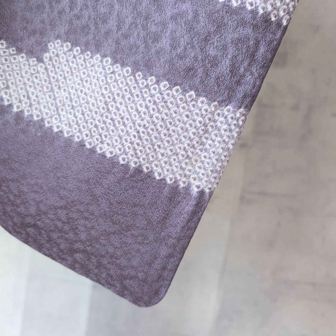 訪問着　フルセット　着物　付け下げ　正絹　絞り　紫　C2