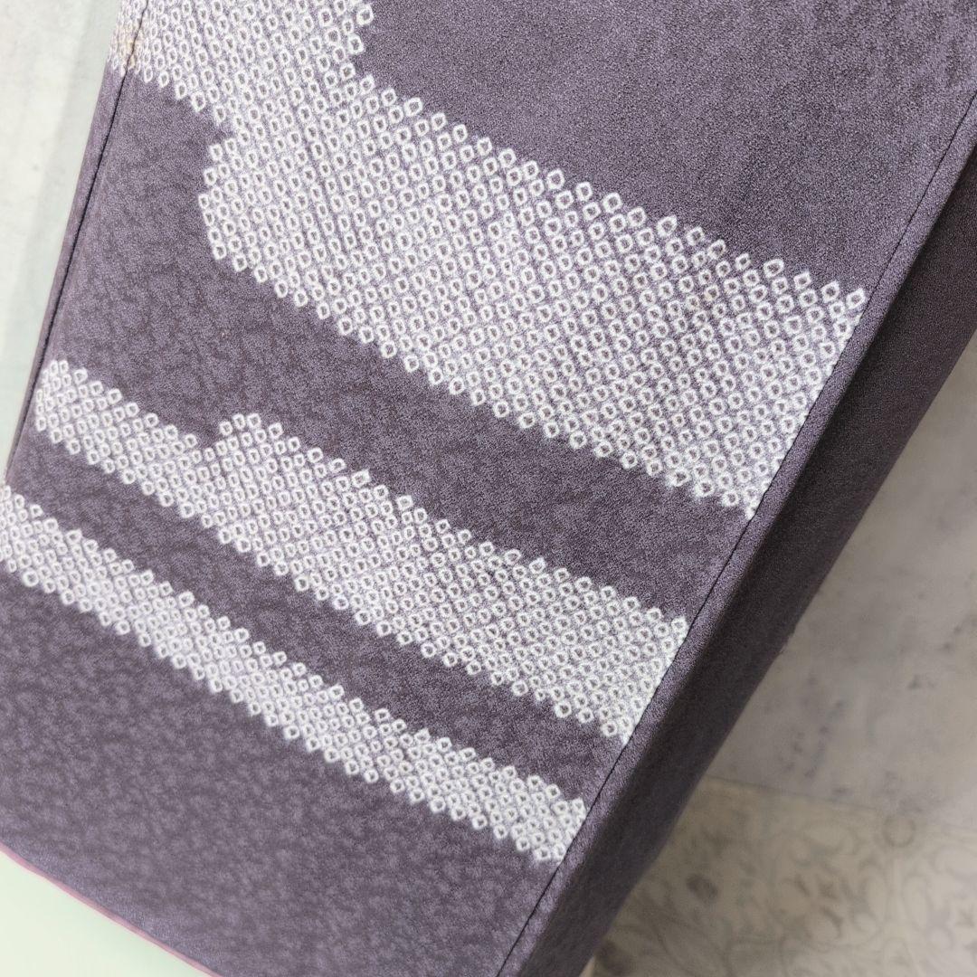 訪問着　フルセット　着物　付け下げ　正絹　絞り　紫　C2