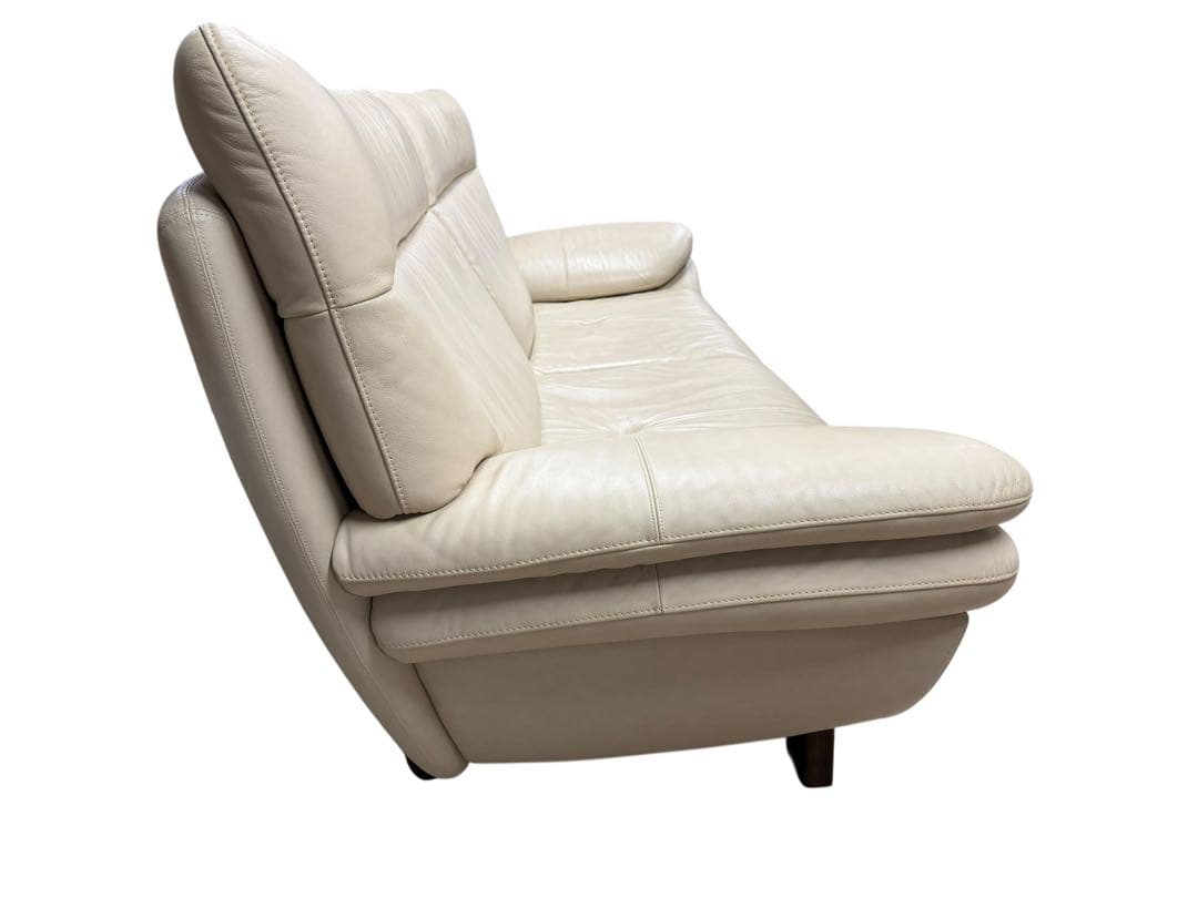 ◯カリモク karimoku アイボリー レザー 2人掛けソファ