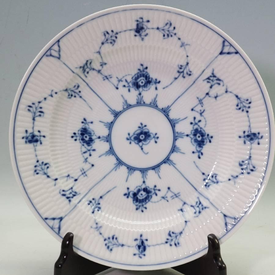 値下 ロイヤルコペンハーゲン ブルーフルーテッドプレイン 25cmプレート 6枚