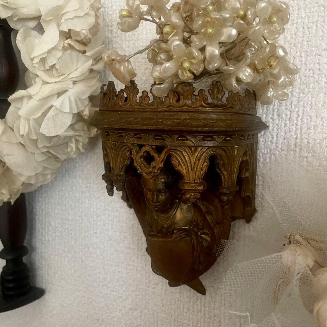 【レア】真鍮製天使のコンソール壁掛けエンジェル　フランスアンティーク