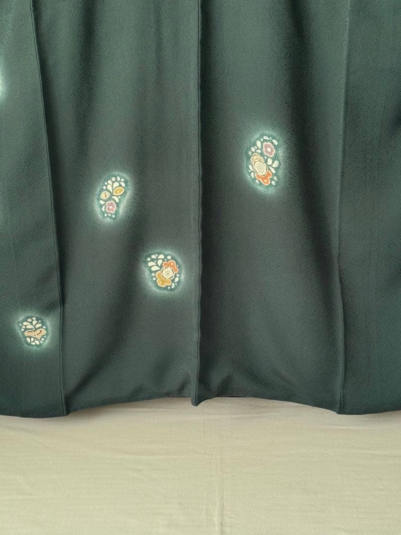 [美品] 辻ヶ花　付下げ　訪問着　正絹　緑　くすみ　略礼装　お茶　初釜　卒業式