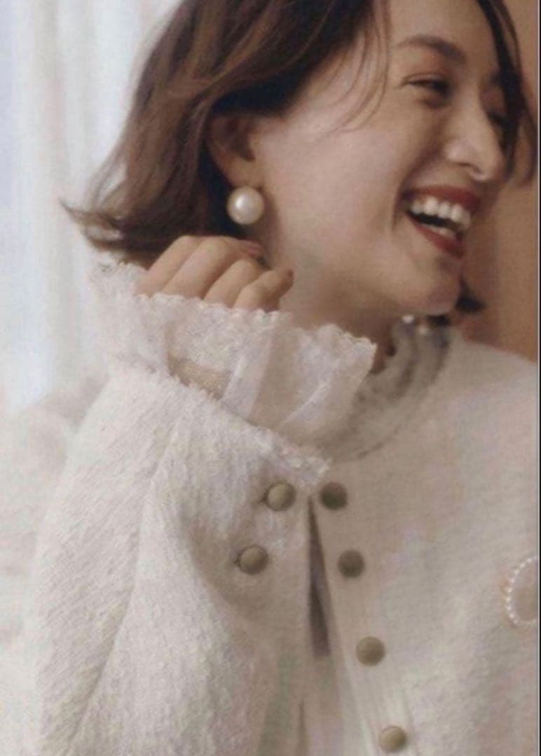 新品未使用　PUAL CE CIN 襟袖レースプチハイネックブラウス