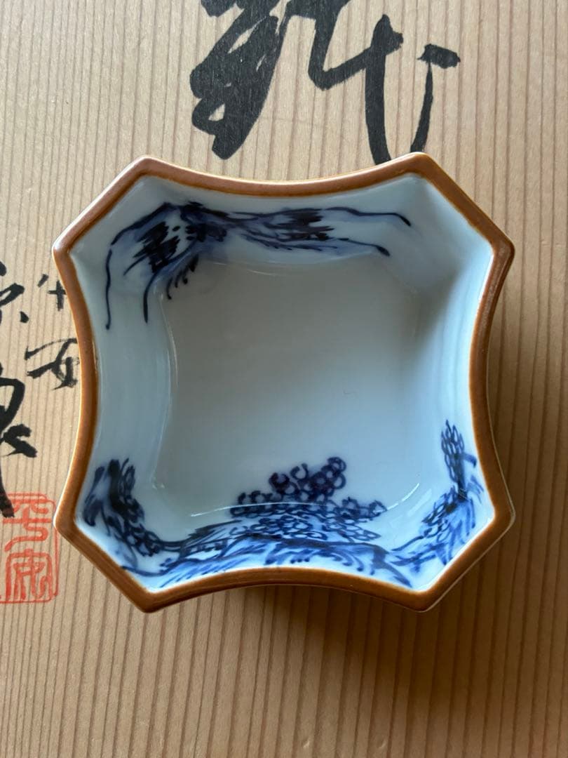 染付山水　刺身揃　大皿5つ　変形小皿5つ