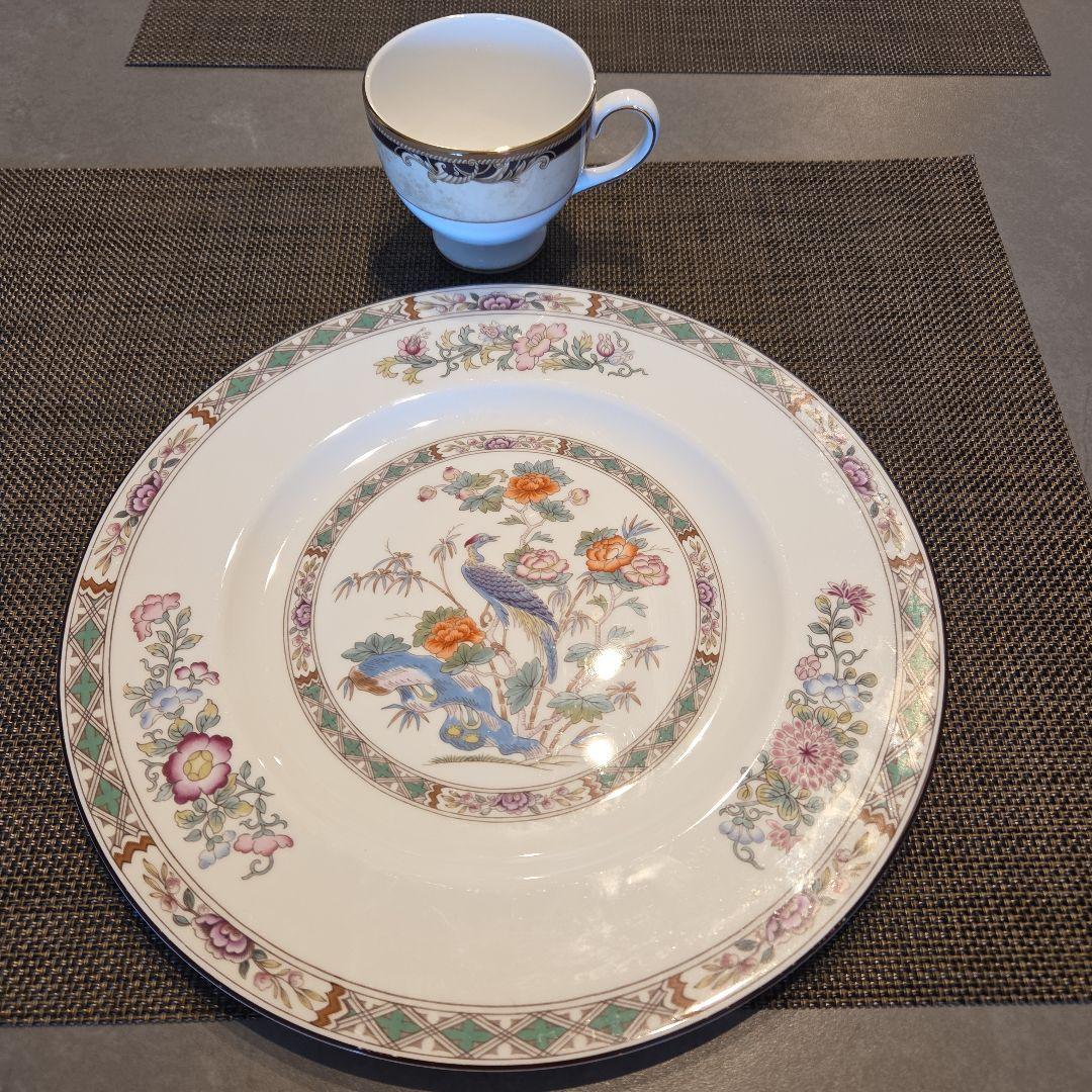  Kutani Crane ボーンチャイナ皿 6枚セット