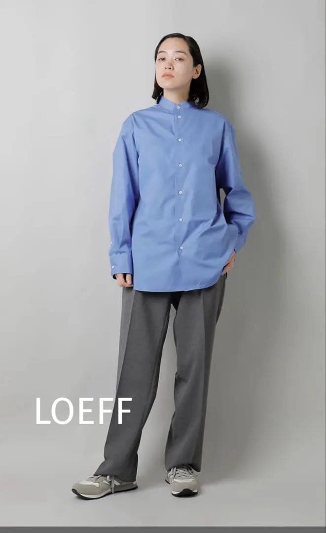 LOEFF（ロエフ）コットン ブロード バンドカラーシャツ