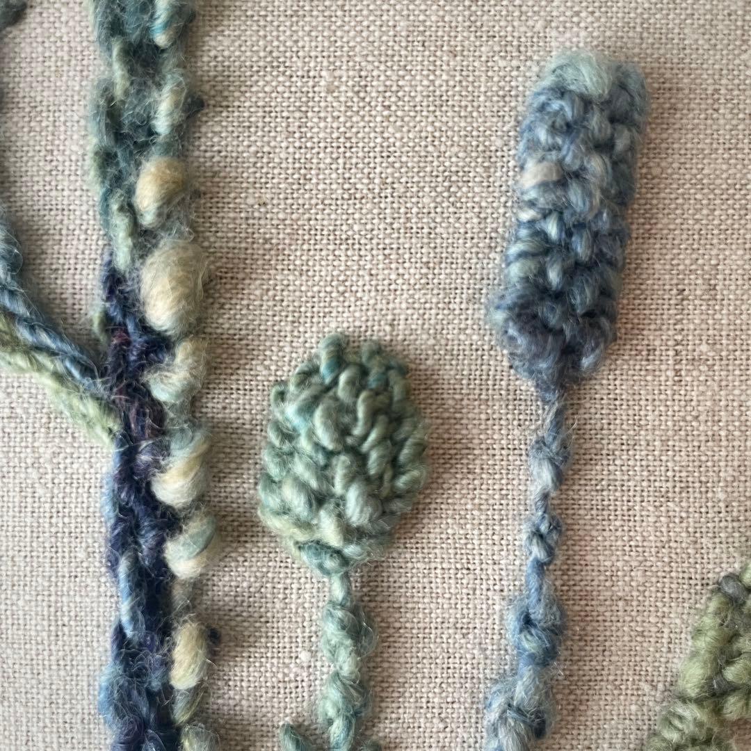 【一点もの】『手紡ぎ糸のお花. a'』手刺繍ファブリックパネル