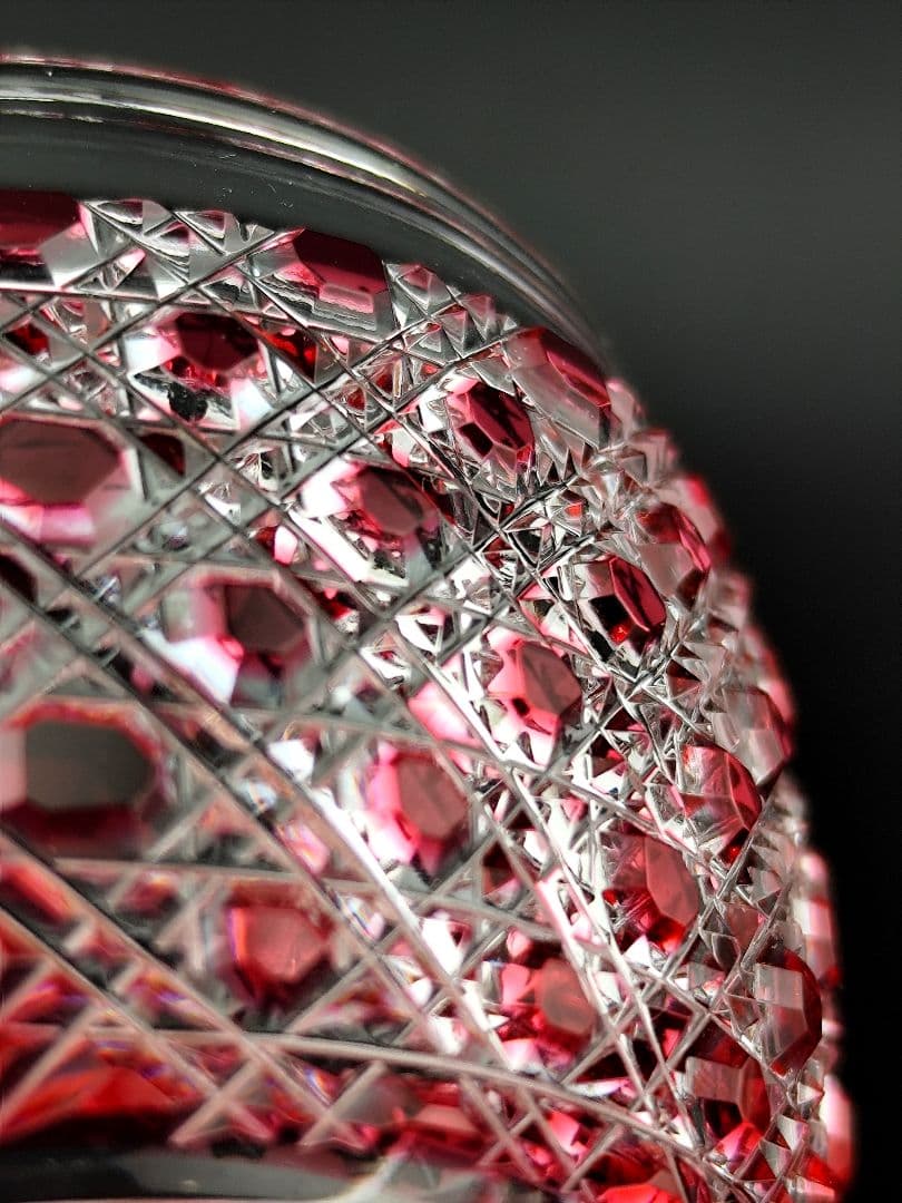 超希少品☆江戸切子 木村泰典 猪口 金赤（切子 江戸切子 薩摩切子）