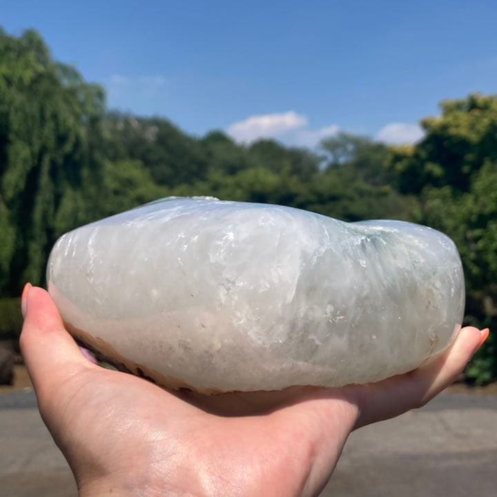 グリーンアメジスト プラシオライト ハート 原石