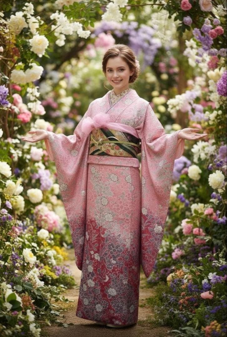 みえすけ✨ 振袖セット✨　振袖、刺繍半衿付き長襦袢の2点セット✨