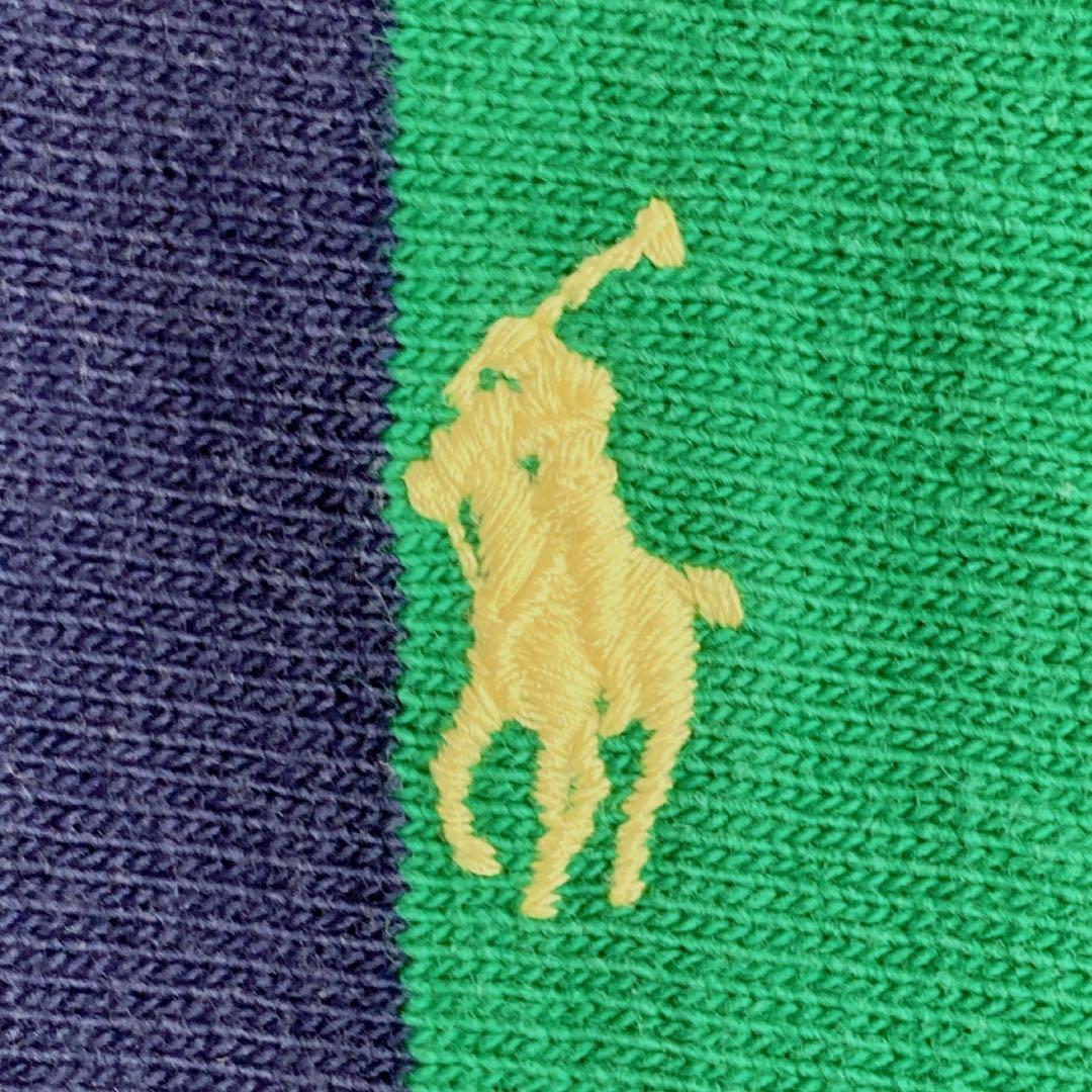 《美品》ポロバイラルフローレン☆M☆ラガーシャツ☆刺繍☆マルチストライプ☆M