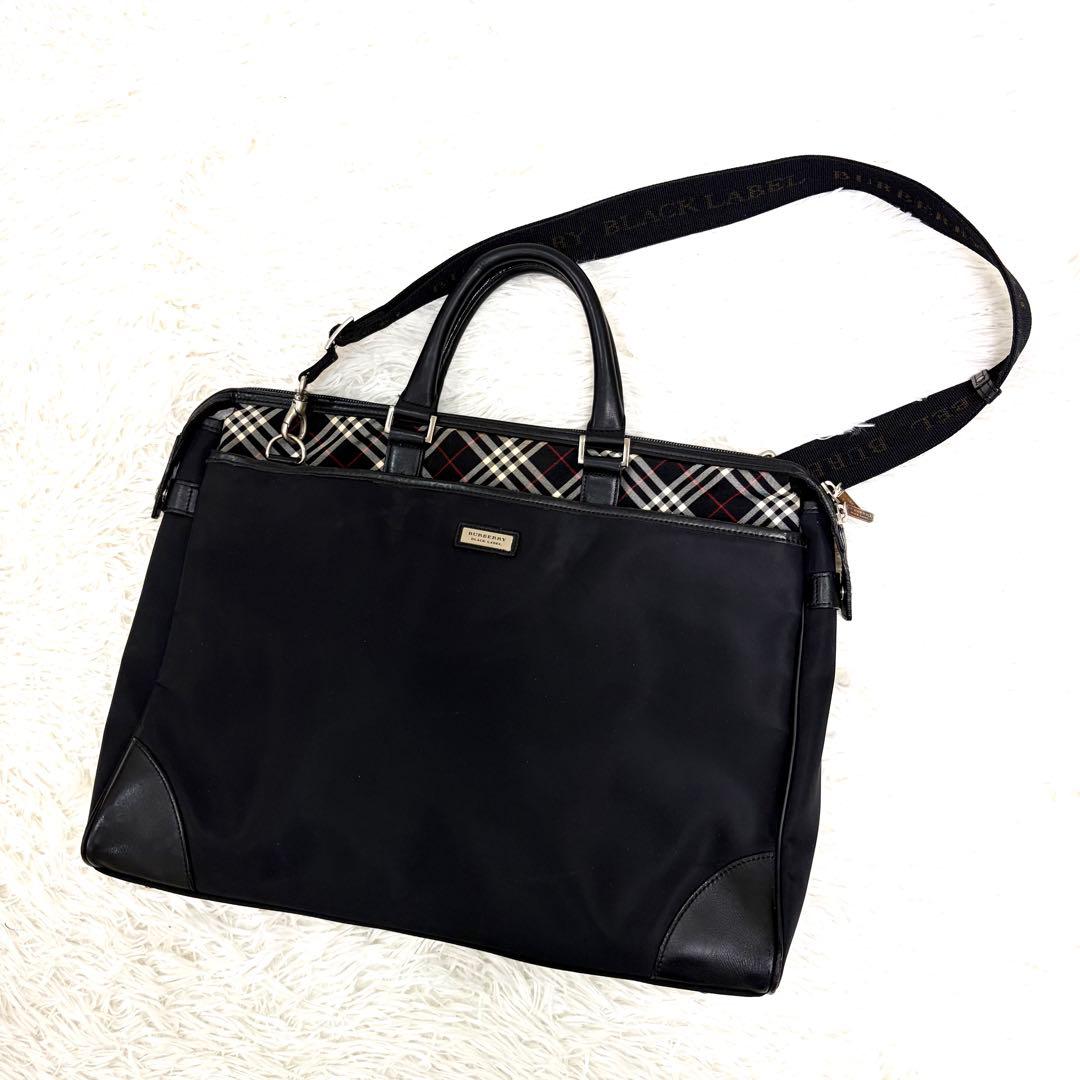 BURBERRY BLACK LABEL ビジネスバッグ ノバチェック ナイロン
