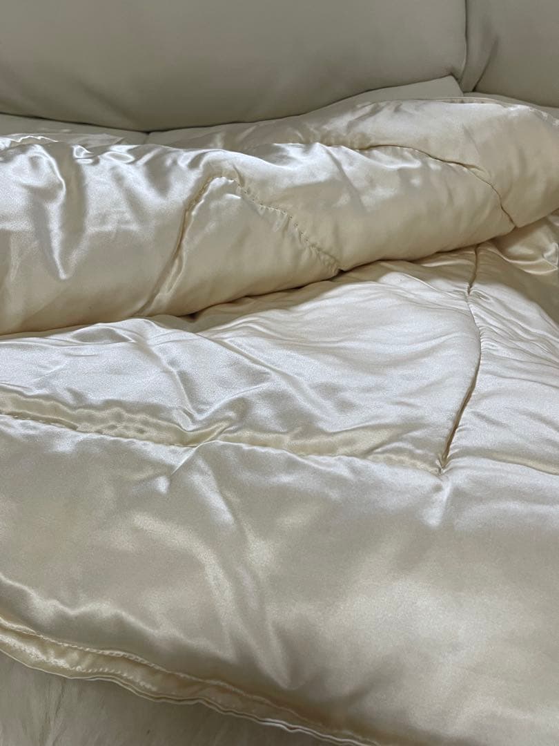 貴重国産手引き真綿ミラーショーン布団 シングルサイズ1kg