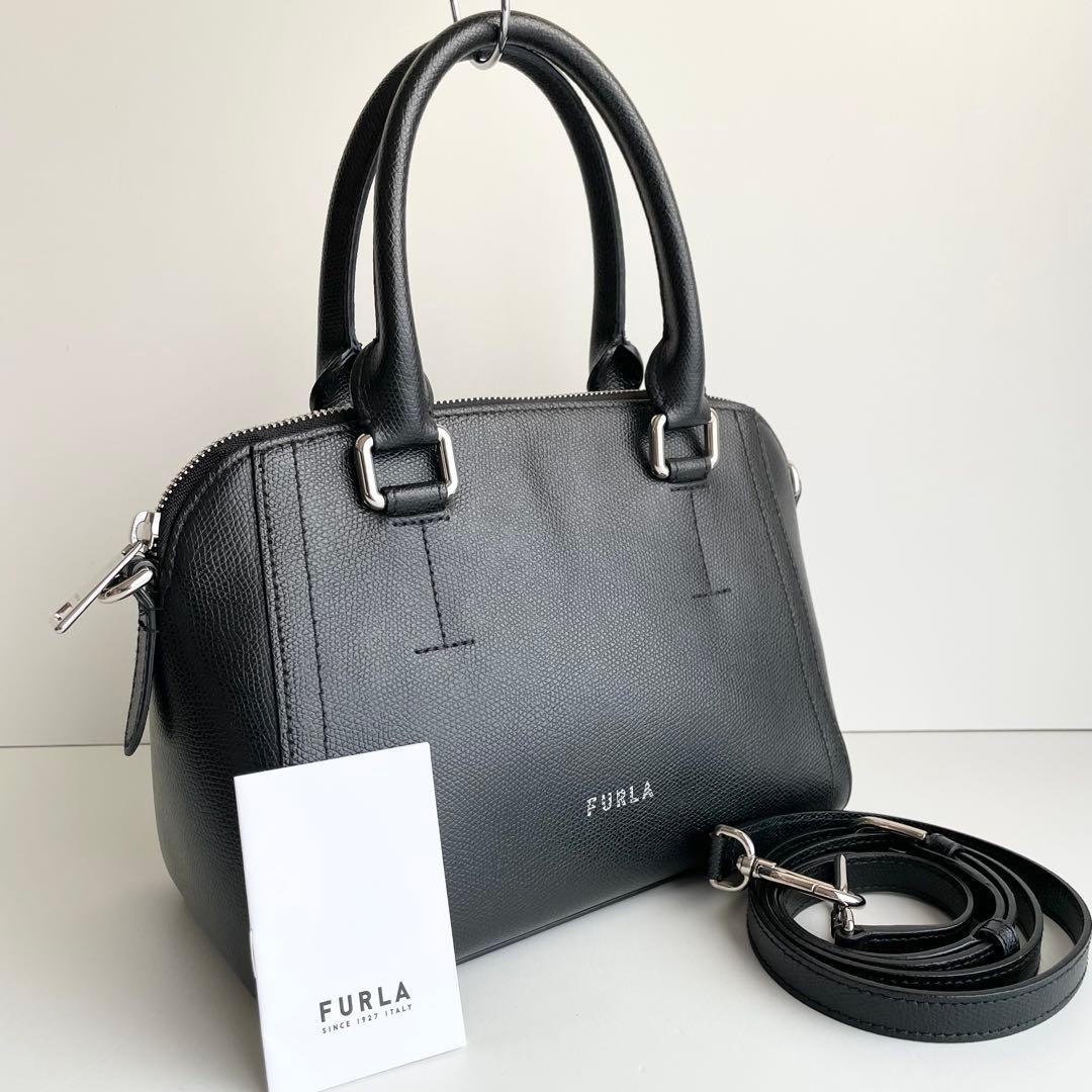 フルラ FURLA ハンドバッグ 2way ネクスト レザー ブラック ほぼ新品