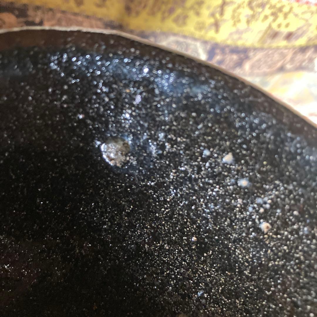 『黒楽茶碗』共箱無　時代物　￼13.3×6×4.7cm 茶道具