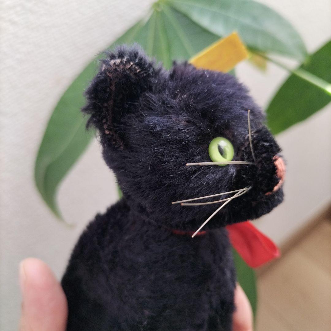 ビンテージ　シュタイフ　kitty キャット　黒猫