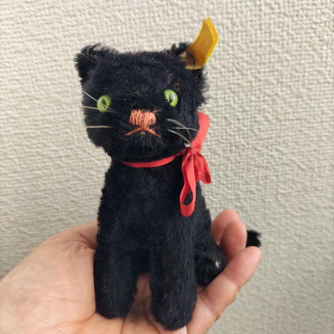ビンテージ　シュタイフ　kitty キャット　黒猫