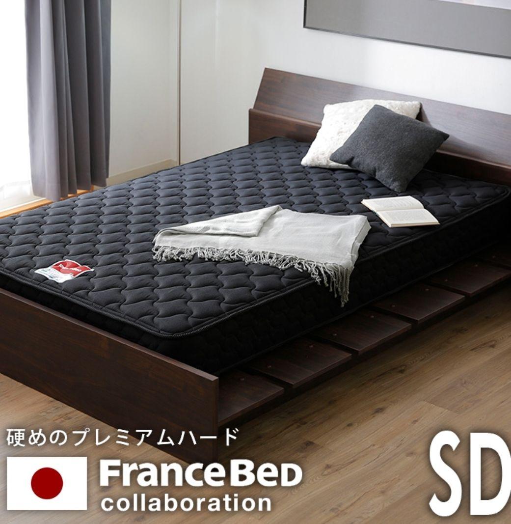 セミダブル ベッド&マットレスセット ピンク ベッドフレーム すのこベッド