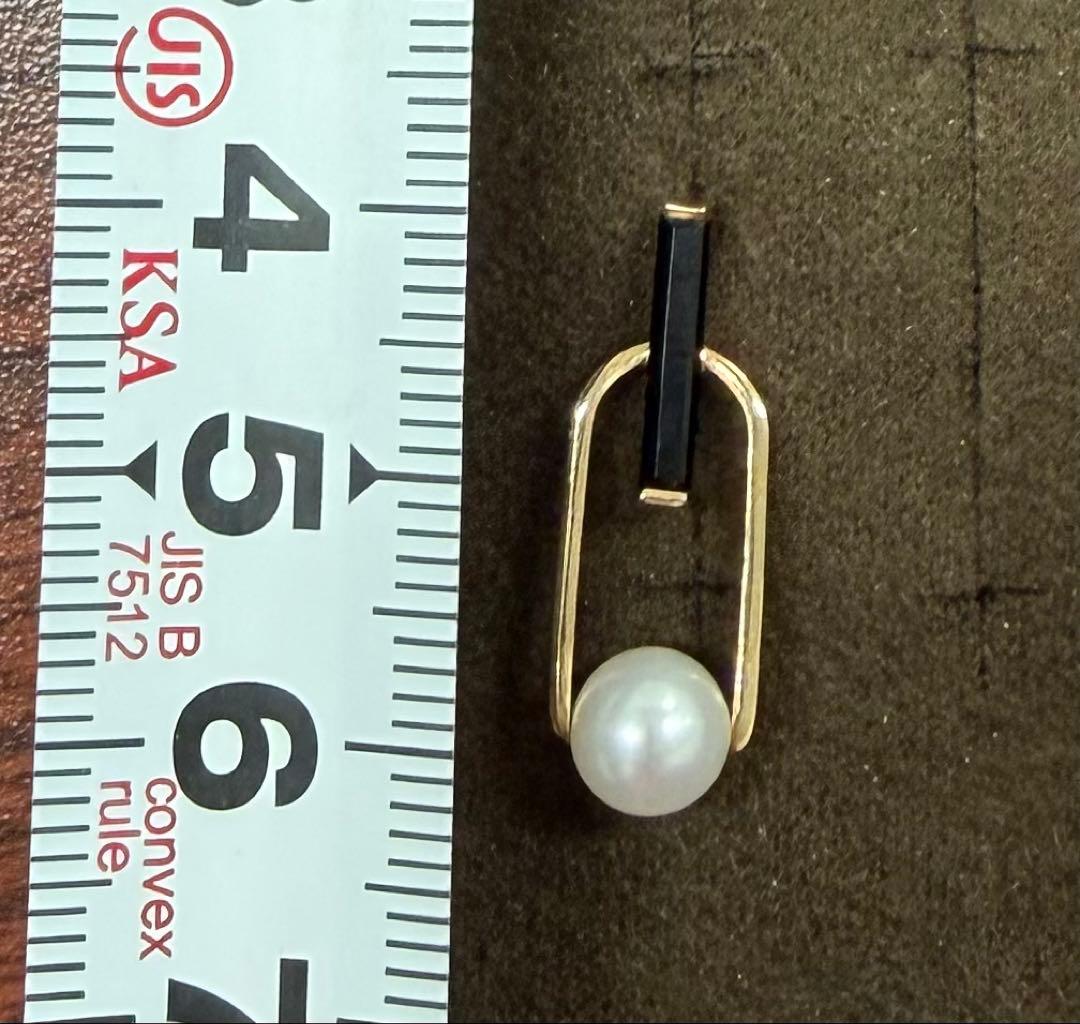 パール　オニキス　スタージュエリー　片耳　k10 ピアス