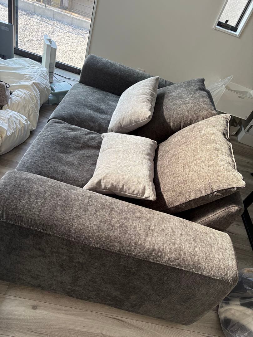 ニトリ　2人掛けセパレートソファ 布張りタイプ (LB04 GY)