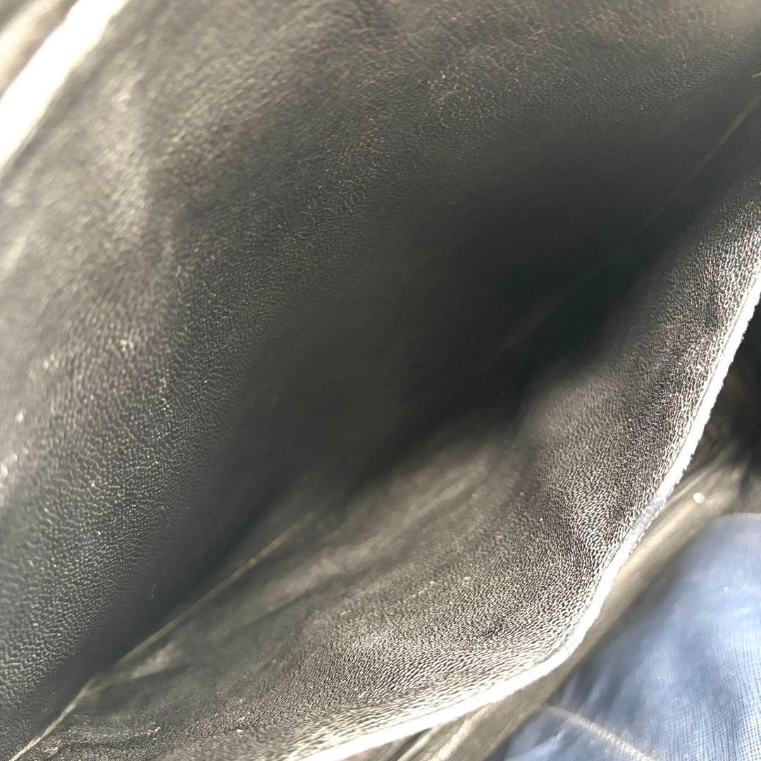 美品 プラダ ビジネスバッグ サフィアーノレザー 三角ロゴ 白タグ ネイビー