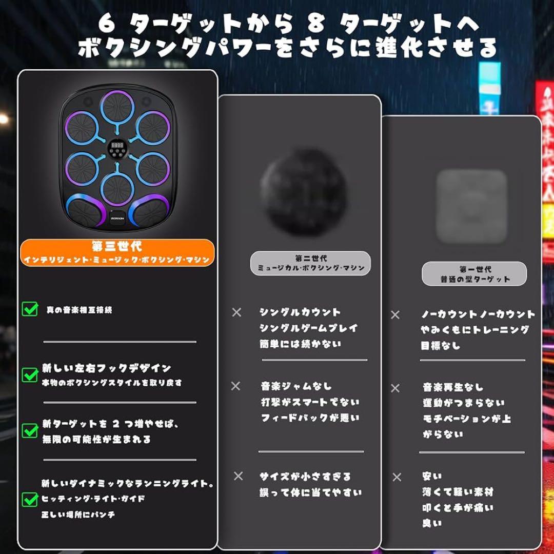 音楽ボクシングマシン Bluetooth機能付き 壁掛け型 穴あけ不要