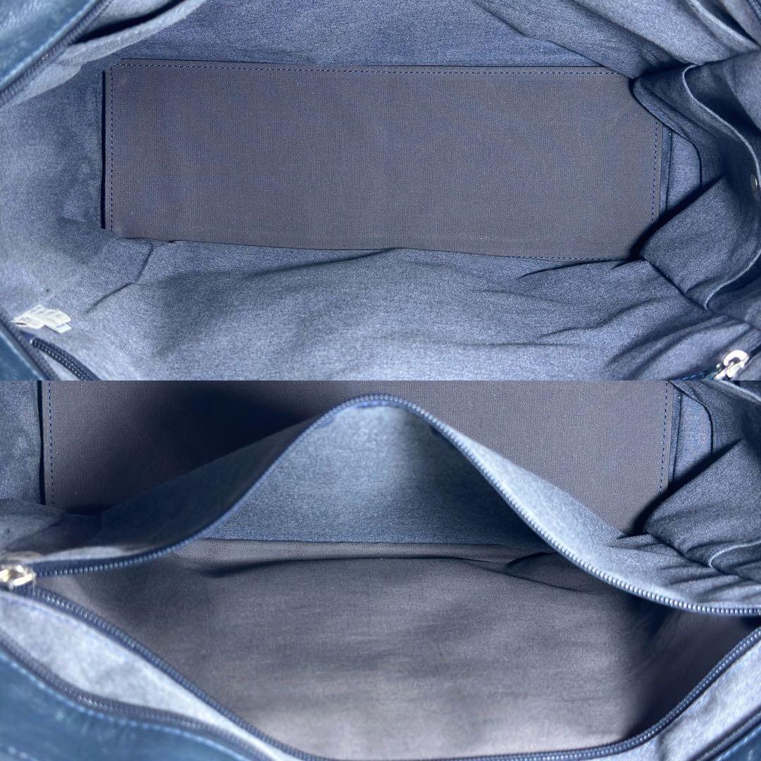 【極美品】ポーター リンク トートバッグ ビジネス レザー 手提げ A4可 紺