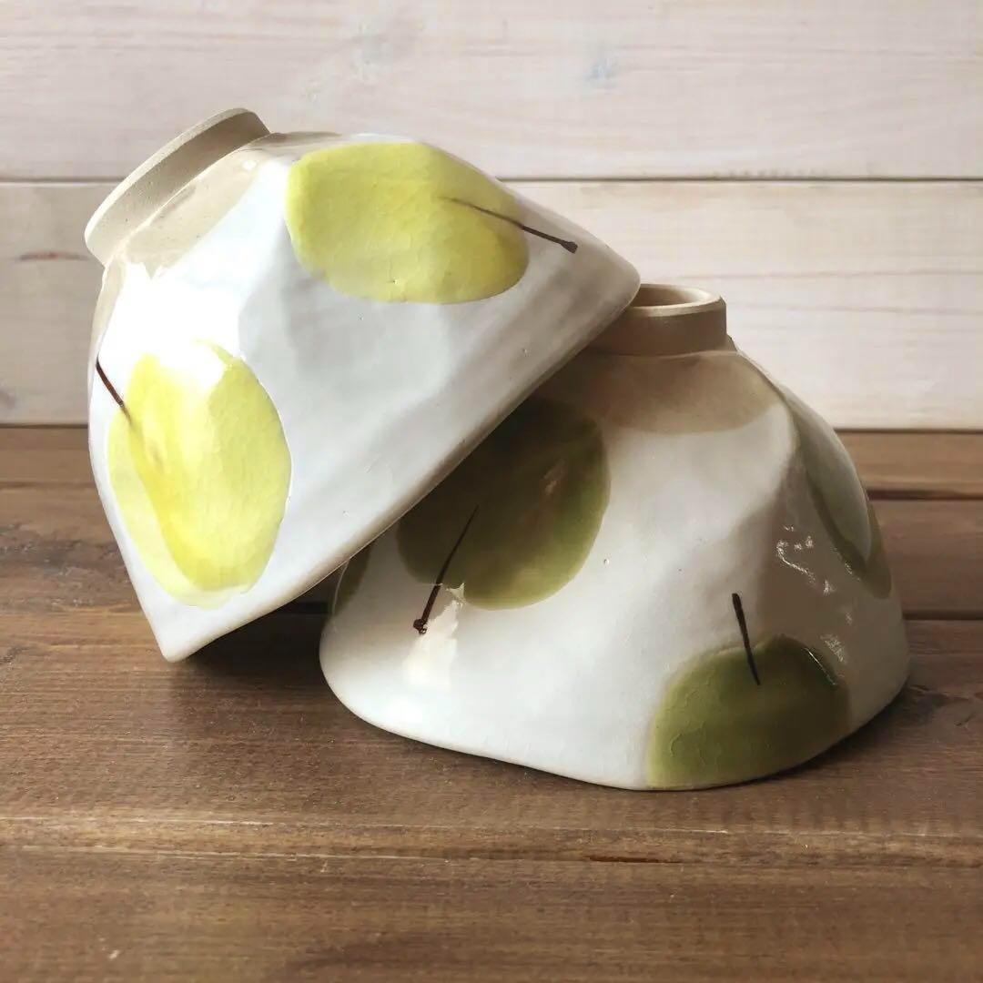 ゆみぶう 波佐見焼【新品・送料込】アップルお茶碗・小丼