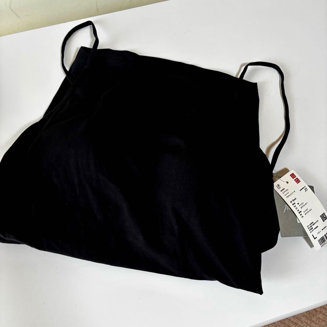 新品 UNIQLO エアリズムコットンブラキャミソール L 2枚セット マメ