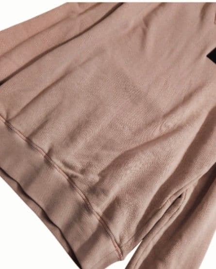 N°21 ピンクベージュ スウェット トレーナー　レザーパッチ　М相当