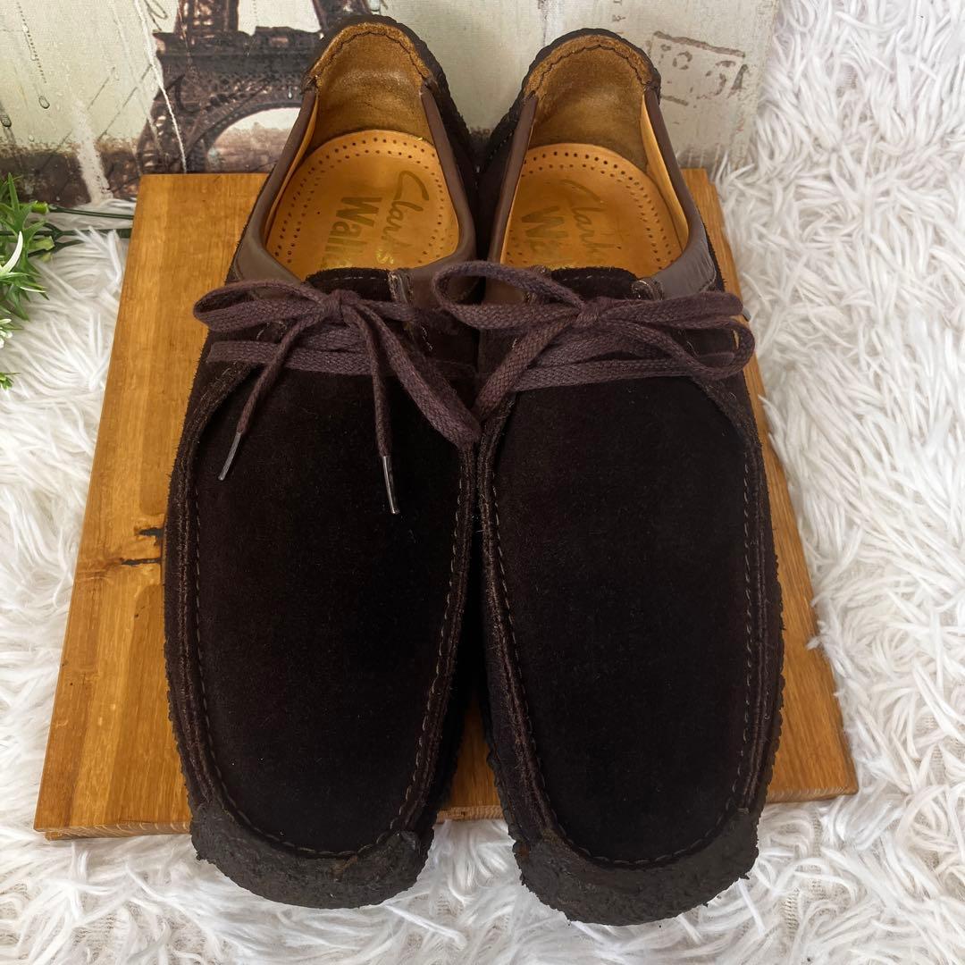 クラークス ナタリー　ワラビー　モカシン　スエード　ブラウン　ダークブラウン