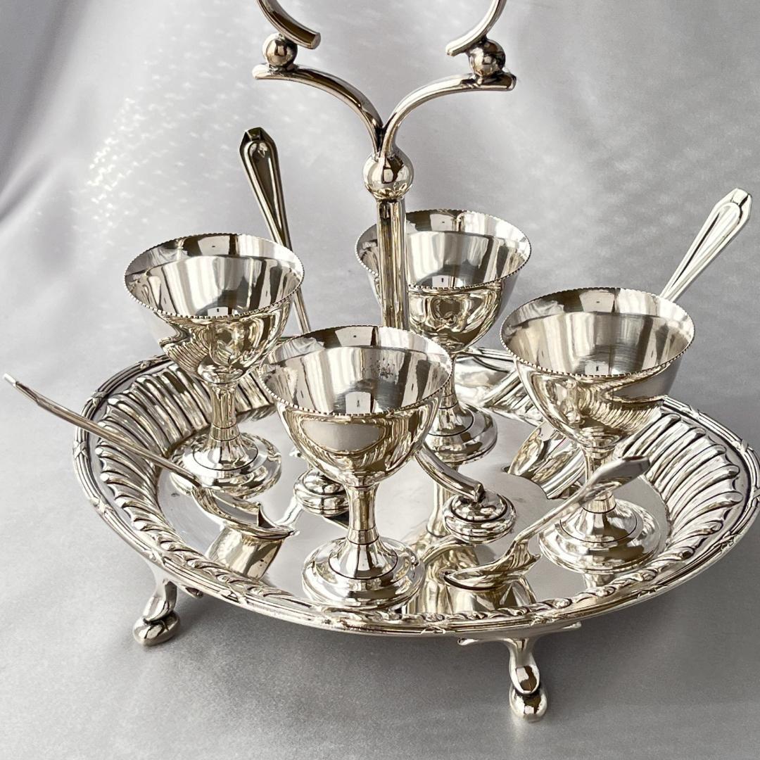 【John Sanderson 】エッグセット 4名用 エッグカップ