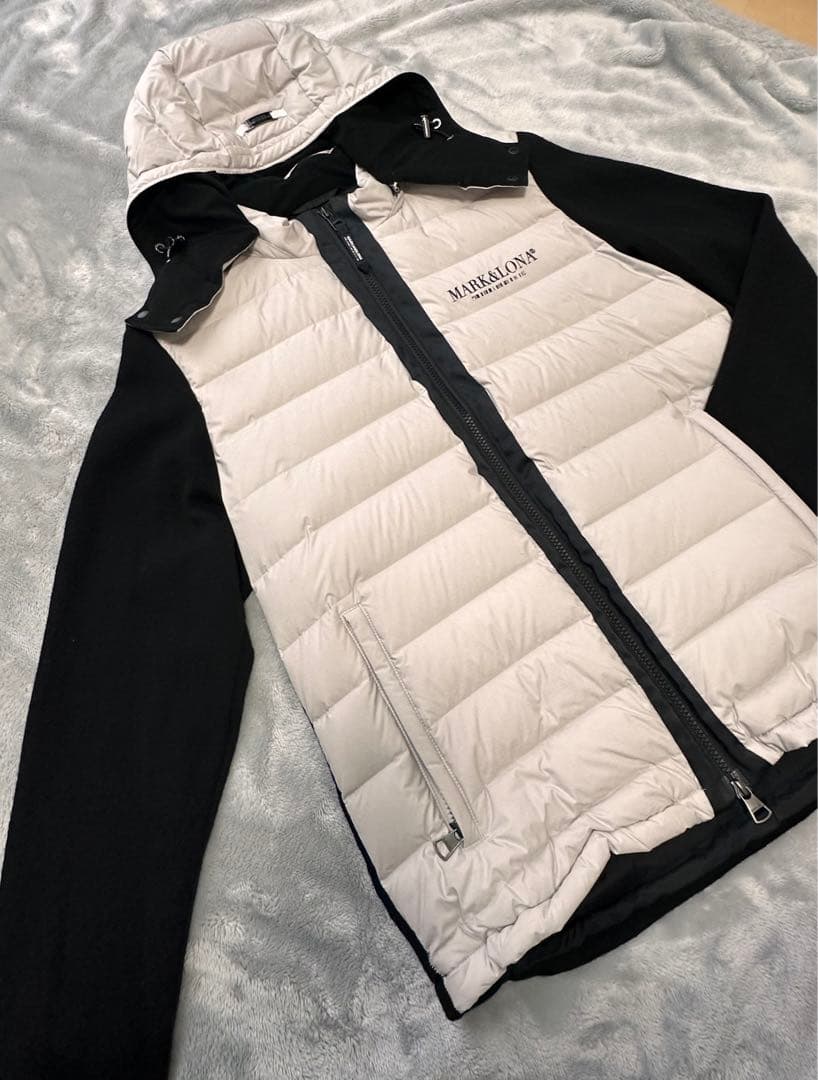 銀座SIX マークアンドロナ　ニット切替フーディーダウンジャケット　48（L）