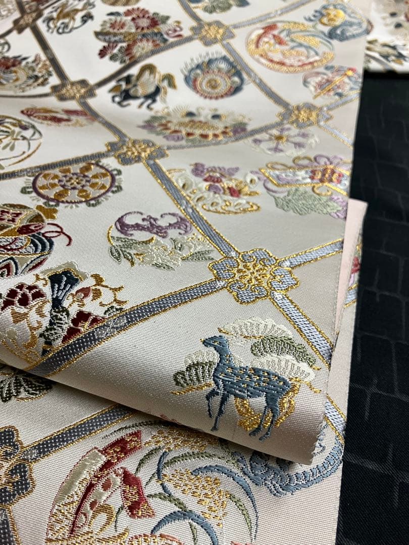 専用です　お仕立て上がり名古屋帯　新品未使用品　正絹　西陣織　No.350