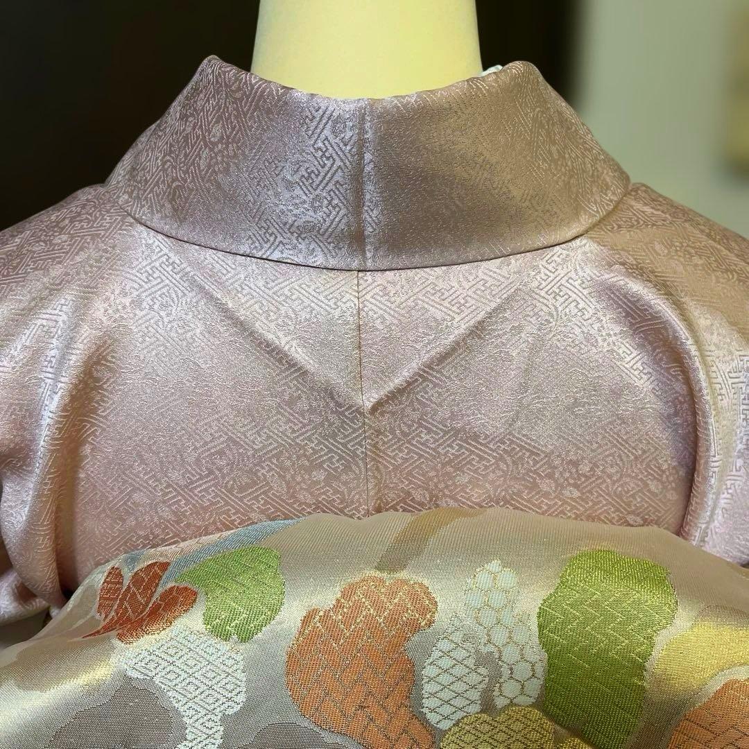 訪問着　絞り　刺繍　しつけあり　身丈165裄66